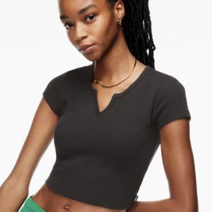 Aritzia TNA Waffle Notch T-Shirt